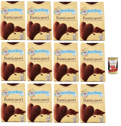 Mulino Bianco Batticuori Biscotti Con Cacao E Cioccolato, Kakao- und Schokoladenkekse, biscuits cookies, 12x 350g + Italian Gourmet polpa 400g Mulino Bianco Batticuori Biscotti Con Cacao E Cioccolato, Kakao- und Schokoladenkekse, biscuits cookies, 12x 350g + Italian Gourmet polpa 400g von Italian Gourmet E.R.