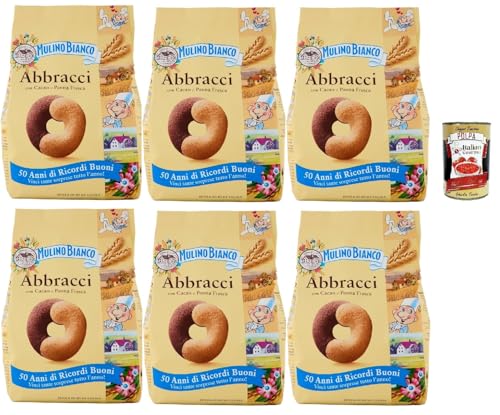 Mulino Bianco Biscotti Abbracci 6x 350g Italien kekse biscuits cookies kuchen, Frühstückskekse, Kakao und frische Sahnekekse, mit 100% Frischmilch + Italian Gourmet polpa 400g Mulino Bianco Biscotti Abbracci 6x 350g Italien kekse biscuits cookies kuchen, Frühstückskekse, Kakao und frische Sahnekekse, mit 100% Frischmilch + Italian Gourmet polpa 400g von Italian Gourmet E.R.