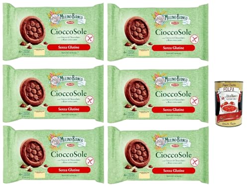 Mulino Bianco Biscotti Cioccosole, kekse mit Reis und Schokoladenchips, Gluten -freie , ideal zum Frühstück oder Snacks, biscuits ohne Palmöl, gluten free 6x 250 g + Italian Gourmet polpa 400g Mulino Bianco Biscotti Cioccosole, kekse mit Reis und Schokoladenchips, Gluten -freie , ideal zum Frühstück oder Snacks, biscuits ohne Palmöl, gluten free 6x 250 g + Italian Gourmet polpa 400g von Italian Gourmet E.R.