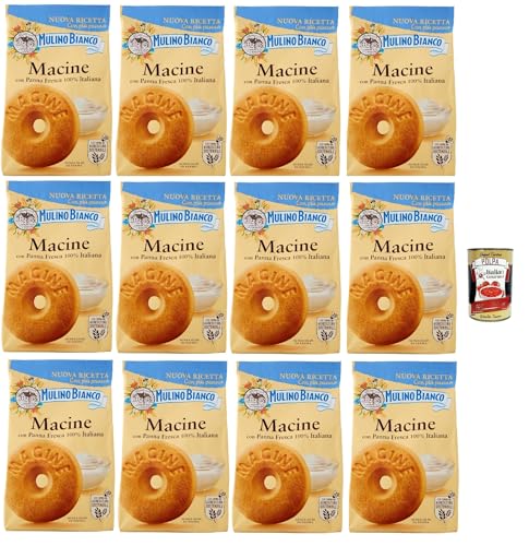 Mulino Bianco Biscotti Frollini Macine con Panna Fresca, Kekse mit frischen 100% italienischen Milch, Ohne Palmöl, Frühstück voller Geschmack, buscits cookies 12x 350 g + Italian Gourmet polpa 400 g Mulino Bianco Biscotti Frollini Macine con Panna Fresca, Kekse mit frischen 100% italienischen Milch, Ohne Palmöl, Frühstück voller Geschmack, buscits cookies 12x 350 g + Italian Gourmet polpa 400 g von Italian Gourmet E.R.