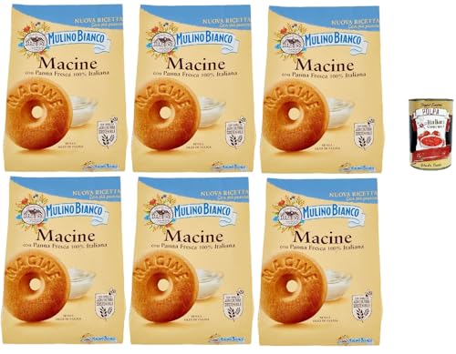 Mulino Bianco Biscotti Frollini Macine con Panna Fresca, Kekse mit frischen 100% italienischen Milch, Ohne Palmöl, Frühstück voller Geschmack, buscits cookies 6x 800 g + Italian Gourmet polpa 400 g Mulino Bianco Biscotti Frollini Macine con Panna Fresca, Kekse mit frischen 100% italienischen Milch, Ohne Palmöl, Frühstück voller Geschmack, buscits cookies 6x 800 g + Italian Gourmet polpa 400 g von Italian Gourmet E.R.