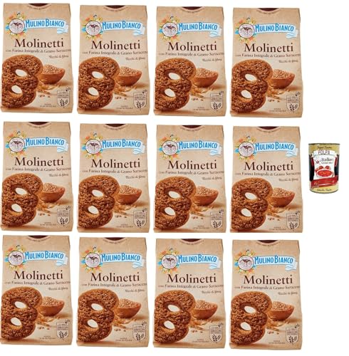 Mulino Bianco Biscotti Frollini Molinetti con Grano Saraceno, 100% Farina Integrale, Kekse mit 100% vollem Mehl, Frühstück voller Faser und Geschmack, 12x 350 g + italian Gourmet polpa 400g Mulino Bianco Biscotti Frollini Molinetti con Grano Saraceno, 100% Farina Integrale, Kekse mit 100% vollem Mehl, Frühstück voller Faser und Geschmack, 12x 350 g + italian Gourmet polpa 400g von Italian Gourmet E.R.