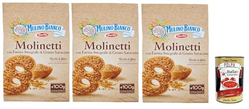 Mulino Bianco Biscotti Frollini Molinetti con Grano Saraceno, 100% Farina Integrale, Kekse mit 100% vollem Mehl, Frühstück voller Faser und Geschmack, 3x 800 g + italian Gourmet polpa 400g Mulino Bianco Biscotti Frollini Molinetti con Grano Saraceno, 100% Farina Integrale, Kekse mit 100% vollem Mehl, Frühstück voller Faser und Geschmack, 3x 800 g + italian Gourmet polpa 400g von Italian Gourmet E.R.