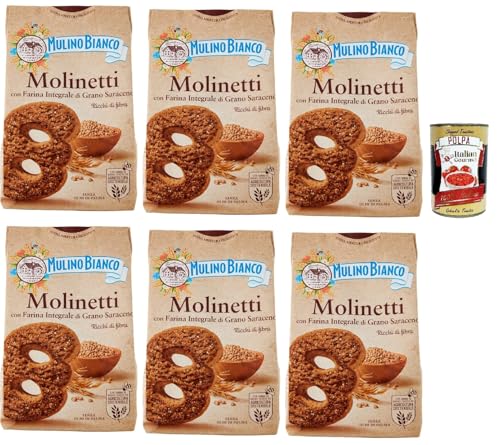 Mulino Bianco Biscotti Frollini Molinetti con Grano Saraceno, 100% Farina Integrale, Kekse mit 100% vollem Mehl, Frühstück voller Faser und Geschmack, 6x 350 g + italian Gourmet polpa 400g Mulino Bianco Biscotti Frollini Molinetti con Grano Saraceno, 100% Farina Integrale, Kekse mit 100% vollem Mehl, Frühstück voller Faser und Geschmack, 6x 350 g + italian Gourmet polpa 400g von Italian Gourmet E.R.