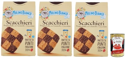 Mulino Bianco Biscotti Scacchieri Frolla con Caramello e Cioccolato, Kekse mit Karamell und Schokolade, biscuits cookies, 3x 300g + Italian Gourmet polpa 400g Mulino Bianco Biscotti Scacchieri Frolla con Caramello e Cioccolato, Kekse mit Karamell und Schokolade, biscuits cookies, 3x 300g + Italian Gourmet polpa 400g von Italian Gourmet E.R.