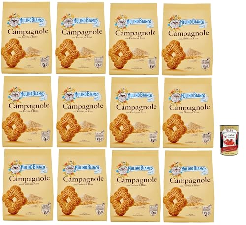 Mulino Bianco Campagnole Biscotti con Farina di Riso, Kekse mit Reismehl, biscuits cookies, 12x 700 g + Italian Gourmet polpa 400g Mulino Bianco Campagnole Biscotti con Farina di Riso, Kekse mit Reismehl, biscuits cookies, 12x 700 g + Italian Gourmet polpa 400g von Italian Gourmet E.R.