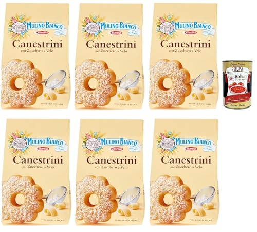 Mulino Bianco Canestrini Biscotti Con Zucchero A Velo, Kekse mit Zucker mit Eiszeit, Frische Butter und Eier, cookies biscuits, 6x 200g + Italian Gourmet polpa 400g Mulino Bianco Canestrini Biscotti Con Zucchero A Velo, Kekse mit Zucker mit Eiszeit, Frische Butter und Eier, cookies biscuits, 6x 200g + Italian Gourmet polpa 400g von Italian Gourmet E.R.