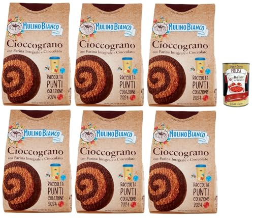 Mulino Bianco Cioccograno Biscotti con Farina Integrale e Cioccolato, Kekse mit Vollkornmehl und Schokolade, biscuits, cookies, 6x 330g + Italian Gourmet polpa 400g Mulino Bianco Cioccograno Biscotti con Farina Integrale e Cioccolato, Kekse mit Vollkornmehl und Schokolade, biscuits, cookies, 6x 330g + Italian Gourmet polpa 400g von Italian Gourmet E.R.