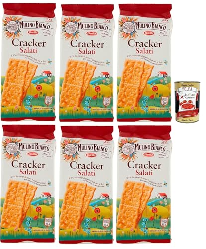 Mulino Bianco Cracker Salati herzhafter Salzcracker mit nachhaltigem Mehl 6x 500g + Italian goumet polpa 400g Mulino Bianco Cracker Salati herzhafter Salzcracker mit nachhaltigem Mehl 6x 500g + Italian goumet polpa 400g von Italian Gourmet E.R.