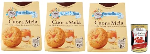 Mulino Bianco Cuor di Mela Biscotti con Mele 100% Italiane, Kekse mit 100% italienischen Äpfeln, cookies biscuits 3x 300 g + Italian Gourmet polpa 400g Mulino Bianco Cuor di Mela Biscotti con Mele 100% Italiane, Kekse mit 100% italienischen Äpfeln, cookies biscuits 3x 300 g + Italian Gourmet polpa 400g von Italian Gourmet E.R.
