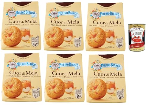 Mulino Bianco Cuor di Mela Biscotti con Mele 100% Italiane, Kekse mit 100% italienischen Äpfeln, cookies biscuits 6x 300 g + Italian Gourmet polpa 400g Mulino Bianco Cuor di Mela Biscotti con Mele 100% Italiane, Kekse mit 100% italienischen Äpfeln, cookies biscuits 6x 300 g + Italian Gourmet polpa 400g von Italian Gourmet E.R.