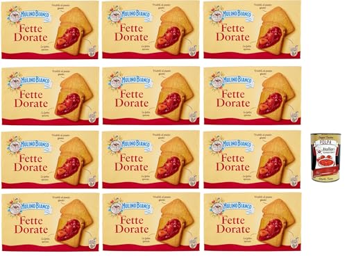 Mulino Bianco Fette Biscottate Dorate, Frühstückskekse, Zwieback kekse gebackenem Brot 12x 630g + Italian Gourmet polpa 400g Mulino Bianco Fette Biscottate Dorate, Frühstückskekse, Zwieback kekse gebackenem Brot 12x 630g + Italian Gourmet polpa 400g von Italian Gourmet E.R.
