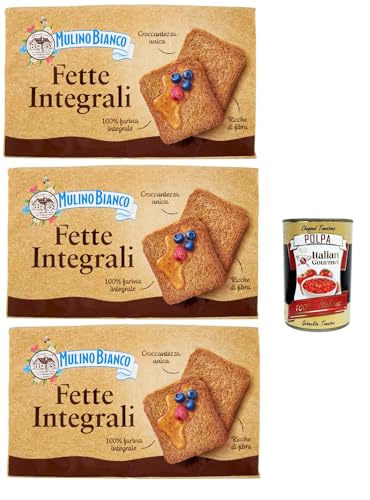Mulino Bianco Fette biscottate Le Integrali 3x 630g Vollkorn Zwieback Kekse, Frühstückskekse, Zwieback kekse gebackenem Brot + Italian Gourmet polpa 400g Mulino Bianco Fette biscottate Le Integrali 3x 630g Vollkorn Zwieback Kekse, Frühstückskekse, Zwieback kekse gebackenem Brot + Italian Gourmet polpa 400g von Italian Gourmet E.R.