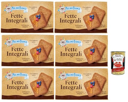 Mulino Bianco Fette biscottate Le Integrali 6x 630g Vollkorn Zwieback Kekse, Frühstückskekse, Zwieback kekse gebackenem Brot + Italian Gourmet polpa 400g Mulino Bianco Fette biscottate Le Integrali 6x 630g Vollkorn Zwieback Kekse, Frühstückskekse, Zwieback kekse gebackenem Brot + Italian Gourmet polpa 400g von Italian Gourmet E.R.