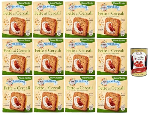 Mulino Bianco Fette biscottate ai cereali 12x 315g Getreide Zwieback, Frühstückskekse, Zwieback kekse gebackenem Brot + Italian Gourmet polpa 400g Mulino Bianco Fette biscottate ai cereali 12x 315g Getreide Zwieback, Frühstückskekse, Zwieback kekse gebackenem Brot + Italian Gourmet polpa 400g von Italian Gourmet E.R.
