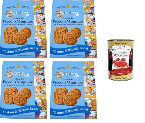 Mulino Bianco Frollini del Piccolo Mugnaio con scaglie di cioccolato e panna Piccolo Miller Kekse mit Schokoladenflocken und Sahne Limited Edition 4x300gr + Italian Gourmet polpa 400g Mulino Bianco Frollini del Piccolo Mugnaio con scaglie di cioccolato e panna Piccolo Miller Kekse mit Schokoladenflocken und Sahne Limited Edition 4x300gr + Italian Gourmet polpa 400g von Italian Gourmet E.R.