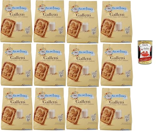 Mulino Bianco Galletti, Biscotti con latte 100% italiano, Kekse Mit frischer Milch 100% Italienisch, Palmölfreies, leckeres Frühstück, 12x 800 g + Italian Gourmet polpa 400g Mulino Bianco Galletti, Biscotti con latte 100% italiano, Kekse Mit frischer Milch 100% Italienisch, Palmölfreies, leckeres Frühstück, 12x 800 g + Italian Gourmet polpa 400g von Italian Gourmet E.R.