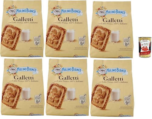 Mulino Bianco Galletti, Biscotti con latte 100% italiano, Kekse Mit frischer Milch 100% Italienisch, Palmölfreies, leckeres Frühstück, 6x 800 g + Italian Gourmet polpa 400g Mulino Bianco Galletti, Biscotti con latte 100% italiano, Kekse Mit frischer Milch 100% Italienisch, Palmölfreies, leckeres Frühstück, 6x 800 g + Italian Gourmet polpa 400g von Italian Gourmet E.R.
