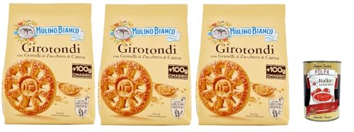Mulino Bianco Girotondi Biscotti con Granelli di Zucchero di Canna, Kekse mit Zuckerzuckerkörnern, Ohne Palmöl, Frühstück voller Geschmack, buscits cookies 3x 800 g + Italian Gourmet polpa 400 g Mulino Bianco Girotondi Biscotti con Granelli di Zucchero di Canna, Kekse mit Zuckerzuckerkörnern, Ohne Palmöl, Frühstück voller Geschmack, buscits cookies 3x 800 g + Italian Gourmet polpa 400 g von Italian Gourmet E.R.