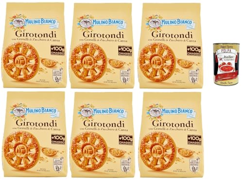 Mulino Bianco Girotondi Biscotti con Granelli di Zucchero di Canna, Kekse mit Zuckerzuckerkörnern, Ohne Palmöl, Frühstück voller Geschmack, buscits cookies 6x 800 g + Italian Gourmet polpa 400 g Mulino Bianco Girotondi Biscotti con Granelli di Zucchero di Canna, Kekse mit Zuckerzuckerkörnern, Ohne Palmöl, Frühstück voller Geschmack, buscits cookies 6x 800 g + Italian Gourmet polpa 400 g von Italian Gourmet E.R.