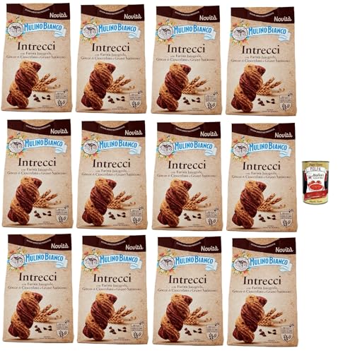 Mulino Bianco Intrecci Biscotti, Vollkorn -Kekse mit Kakao -Gebäck und Schokoladenchips, biscuits, cookies, 12x 300g + Italian Gourmet polpa 400g Mulino Bianco Intrecci Biscotti, Vollkorn -Kekse mit Kakao -Gebäck und Schokoladenchips, biscuits, cookies, 12x 300g + Italian Gourmet polpa 400g von Italian Gourmet E.R.