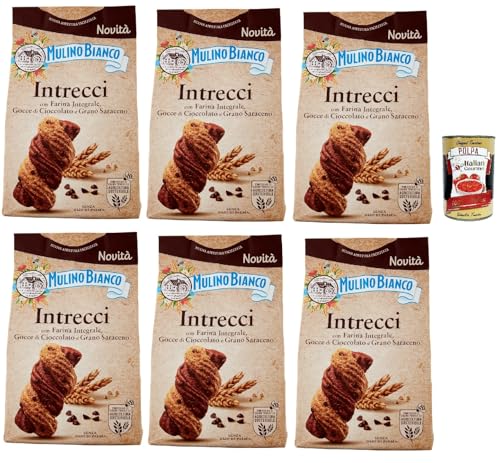 Mulino Bianco Intrecci Biscotti, Vollkorn -Kekse mit Kakao -Gebäck und Schokoladenchips, biscuits, cookies, 6x 300g + Italian Gourmet polpa 400g Mulino Bianco Intrecci Biscotti, Vollkorn -Kekse mit Kakao -Gebäck und Schokoladenchips, biscuits, cookies, 6x 300g + Italian Gourmet polpa 400g von Italian Gourmet E.R.