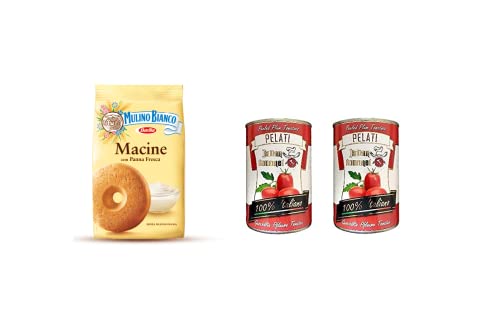 Mulino Bianco Kekse Macine 800g Italien biscuits cookies + Italian Gourmet 100% italienische geschälte Tomaten dosen 2x 400g von Italian Gourmet E.R.