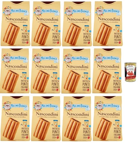 Mulino Bianco Nascondini Biscotti con Cioccolato da Mordere, Kekse mit Schokolade in Stücken zum Bissen, cookies biscuits, 12x 330 g + Italian Gourmet polpa 400g Mulino Bianco Nascondini Biscotti con Cioccolato da Mordere, Kekse mit Schokolade in Stücken zum Bissen, cookies biscuits, 12x 330 g + Italian Gourmet polpa 400g von Italian Gourmet E.R.