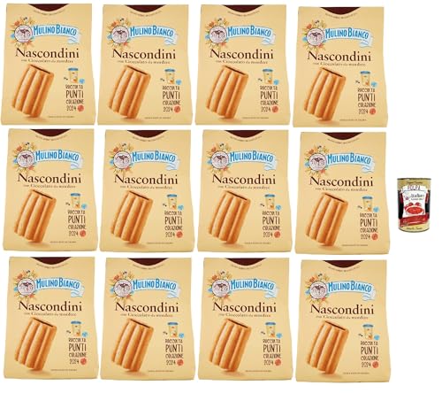 Mulino Bianco Nascondini Biscotti con Cioccolato da Mordere, Kekse mit Schokolade in Stücken zum Bissen, cookies biscuits, 12x 600 g + Italian Gourmet polpa 400g Mulino Bianco Nascondini Biscotti con Cioccolato da Mordere, Kekse mit Schokolade in Stücken zum Bissen, cookies biscuits, 12x 600 g + Italian Gourmet polpa 400g von Italian Gourmet E.R.