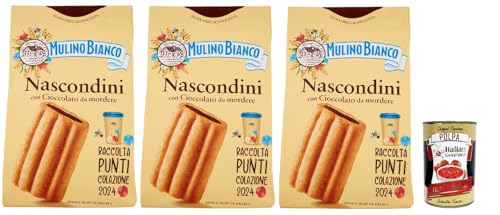 Mulino Bianco Nascondini Biscotti con Cioccolato da Mordere, Kekse mit Schokolade in Stücken zum Bissen, cookies biscuits, 3x 330 g + Italian Gourmet polpa 400g Mulino Bianco Nascondini Biscotti con Cioccolato da Mordere, Kekse mit Schokolade in Stücken zum Bissen, cookies biscuits, 3x 330 g + Italian Gourmet polpa 400g von Italian Gourmet E.R.