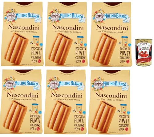 Mulino Bianco Nascondini Biscotti con Cioccolato da Mordere, Kekse mit Schokolade in Stücken zum Bissen, cookies biscuits, 6x 330 g + Italian Gourmet polpa 400g Mulino Bianco Nascondini Biscotti con Cioccolato da Mordere, Kekse mit Schokolade in Stücken zum Bissen, cookies biscuits, 6x 330 g + Italian Gourmet polpa 400g von Italian Gourmet E.R.