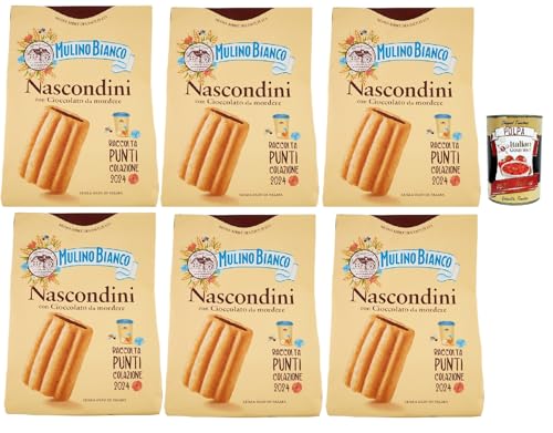 Mulino Bianco Nascondini Biscotti con Cioccolato da Mordere, Kekse mit Schokolade in Stücken zum Bissen, cookies biscuits, 6x 600 g + Italian Gourmet polpa 400g Mulino Bianco Nascondini Biscotti con Cioccolato da Mordere, Kekse mit Schokolade in Stücken zum Bissen, cookies biscuits, 6x 600 g + Italian Gourmet polpa 400g von Italian Gourmet E.R.