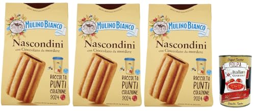 Mulino Bianco Nascondini Shortbread Kekse mit Schokolade zum Anbeißen biscuits cookies, 3x 330 g + Italian gourmet polpa 400g Mulino Bianco Nascondini Shortbread Kekse mit Schokolade zum Anbeißen biscuits cookies, 3x 330 g + Italian gourmet polpa 400g von Italian Gourmet E.R.