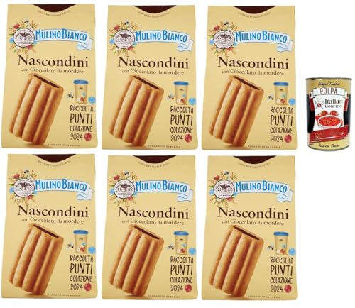 Mulino Bianco Nascondini Shortbread Kekse mit Schokolade zum Anbeißen biscuits cookies, 6x 330 g + Italian gourmet polpa 400g Mulino Bianco Nascondini Shortbread Kekse mit Schokolade zum Anbeißen biscuits cookies, 6x 330 g + Italian gourmet polpa 400g von Italian Gourmet E.R.