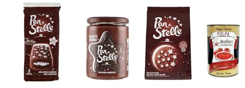 Mulino Bianco Pan di Stelle Testset Frühstück Haselnuss Streichfähige Creme, Kekse, Kuchen + Italian Gourmet polpa 400g von Italian Gourmet E.R.