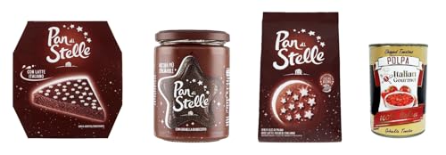 Mulino Bianco Pan di Stelle Testset Haselnuss Streichfähige Creme, Kekse, Kuchen + Italian Gourmet polpa 400g Mulino Bianco Pan di Stelle Testset Haselnuss Streichfähige Creme, Kekse, Kuchen + Italian Gourmet polpa 400g von Italian Gourmet E.R.