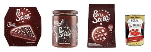 Mulino Bianco Pan di Stelle Testset Haselnuss Streichfähige Creme, Kekse, Kuchen + Italian Gourmet polpa 400g von Italian Gourmet E.R.