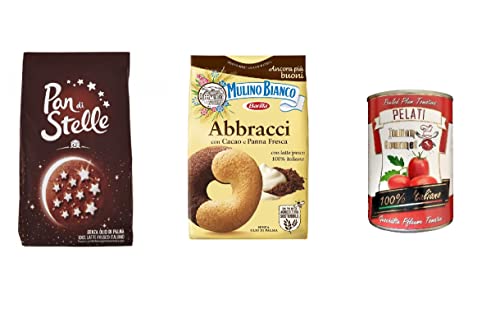 Mulino Bianco Pan di stelle Abbracci Kekse italien biscuits cookies 2x 350g + Italian Gourmet 100% italienische geschälte Tomaten dosen 400g von Italian Gourmet E.R.