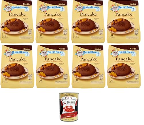 Mulino Bianco Pancake con Farina d'Avena e Cacao Pfannkuchen mit Hafermehl und Kakao Frühstück 8 Portionen 8x256g+ Italian Gourmet polpa 400g Mulino Bianco Pancake con Farina d'Avena e Cacao Pfannkuchen mit Hafermehl und Kakao Frühstück 8 Portionen 8x256g+ Italian Gourmet polpa 400g von Italian Gourmet E.R.