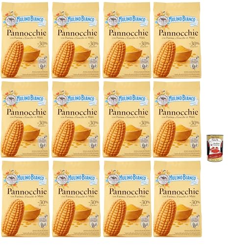 Mulino Bianco Pannocchie Biscotti con Farina di Mais, Kekse aus Maismehl, biscuits cookies, 12x 350 g + Italian Gourmet polpa 400g Mulino Bianco Pannocchie Biscotti con Farina di Mais, Kekse aus Maismehl, biscuits cookies, 12x 350 g + Italian Gourmet polpa 400g von Italian Gourmet E.R.
