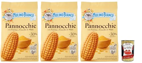 Mulino Bianco Pannocchie Biscotti con Farina di Mais, Kekse aus Maismehl, biscuits cookies, 3x 350 g + Italian Gourmet polpa 400g Mulino Bianco Pannocchie Biscotti con Farina di Mais, Kekse aus Maismehl, biscuits cookies, 3x 350 g + Italian Gourmet polpa 400g von Italian Gourmet E.R.