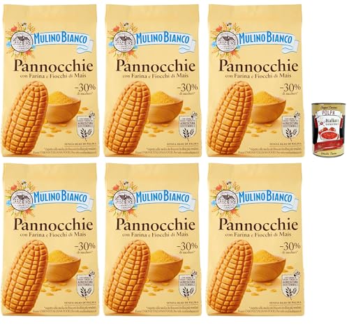 Mulino Bianco Pannocchie Biscotti con Farina di Mais, Kekse aus Maismehl, biscuits cookies, 6x 350 g + Italian Gourmet polpa 400g Mulino Bianco Pannocchie Biscotti con Farina di Mais, Kekse aus Maismehl, biscuits cookies, 6x 350 g + Italian Gourmet polpa 400g von Italian Gourmet E.R.