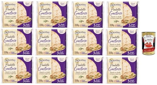 Mulino Bianco Piadelle Gustose con strutto,rosmarino e pepe nero Leckere Piadelle mit Schmalz, Rosmarin und schwarzem Pfeffer 12x330g + Italian gourmet polpa 400g Mulino Bianco Piadelle Gustose con strutto,rosmarino e pepe nero Leckere Piadelle mit Schmalz, Rosmarin und schwarzem Pfeffer 12x330g + Italian gourmet polpa 400g von Italian Gourmet E.R.