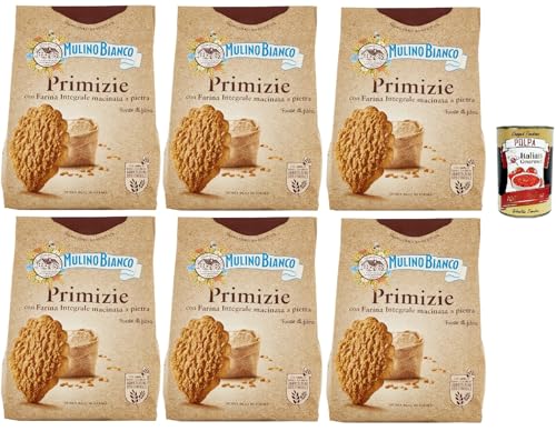 Mulino Bianco Primizie Biscotti con Farina Integrale Macinata a Pietra, Kekse mit 100% vollem Mehl, Frühstück voller Faser und Geschmack, 6x 700g + Italian Gourmet polpa 400g Mulino Bianco Primizie Biscotti con Farina Integrale Macinata a Pietra, Kekse mit 100% vollem Mehl, Frühstück voller Faser und Geschmack, 6x 700g + Italian Gourmet polpa 400g von Italian Gourmet E.R.
