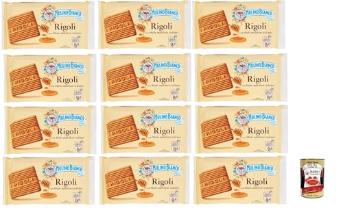 Mulino Bianco Rigoli Biscotti con Miele Millefiori Italiano, Kekse mit italienischem Millefiori-Honig, biscuits cookies, 12x 400 g + Italian Gourmet polpa 400g Mulino Bianco Rigoli Biscotti con Miele Millefiori Italiano, Kekse mit italienischem Millefiori-Honig, biscuits cookies, 12x 400 g + Italian Gourmet polpa 400g von Italian Gourmet E.R.