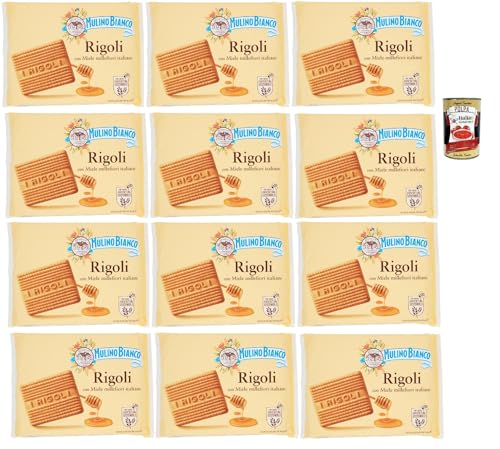 Mulino Bianco Rigoli Biscotti con Miele Millefiori Italiano, Kekse mit italienischem Millefiori-Honig, biscuits cookies, 12x 800 g + Italian Gourmet polpa 400g Mulino Bianco Rigoli Biscotti con Miele Millefiori Italiano, Kekse mit italienischem Millefiori-Honig, biscuits cookies, 12x 800 g + Italian Gourmet polpa 400g von Italian Gourmet E.R.