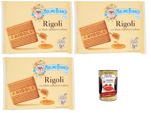 Mulino Bianco Rigoli Biscotti con Miele Millefiori Italiano, Kekse mit italienischem Millefiori-Honig, biscuits cookies, 3x 800 g + Italian Gourmet polpa 400g Mulino Bianco Rigoli Biscotti con Miele Millefiori Italiano, Kekse mit italienischem Millefiori-Honig, biscuits cookies, 3x 800 g + Italian Gourmet polpa 400g von Italian Gourmet E.R.