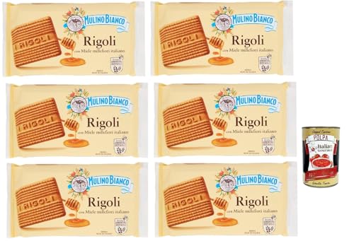 Mulino Bianco Rigoli Biscotti con Miele Millefiori Italiano, Kekse mit italienischem Millefiori-Honig, biscuits cookies, 6x 400 g + Italian Gourmet polpa 400g Mulino Bianco Rigoli Biscotti con Miele Millefiori Italiano, Kekse mit italienischem Millefiori-Honig, biscuits cookies, 6x 400 g + Italian Gourmet polpa 400g von Italian Gourmet E.R.