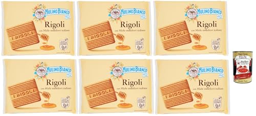 Mulino Bianco Rigoli Biscotti con Miele Millefiori Italiano, Kekse mit italienischem Millefiori-Honig, biscuits cookies, 6x 800 g + Italian Gourmet polpa 400g Mulino Bianco Rigoli Biscotti con Miele Millefiori Italiano, Kekse mit italienischem Millefiori-Honig, biscuits cookies, 6x 800 g + Italian Gourmet polpa 400g von Italian Gourmet E.R.
