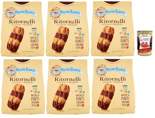 Mulino Bianco Ritornelli Biscotti con Cacao e Mandorle, Kekse mit Kakao und Mandeln, Palmölfreies, leckeres Frühstück, 6x 700 g + Italian Gourmet polpa 400g Mulino Bianco Ritornelli Biscotti con Cacao e Mandorle, Kekse mit Kakao und Mandeln, Palmölfreies, leckeres Frühstück, 6x 700 g + Italian Gourmet polpa 400g von Italian Gourmet E.R.